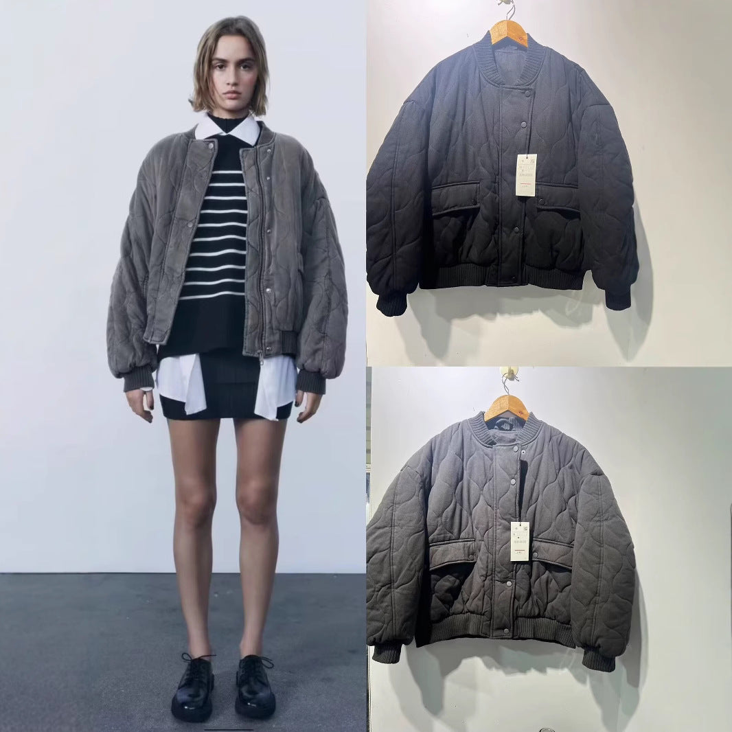 Women's Winter Street Fashion Quilted Long-sleeved Cotton Jackets