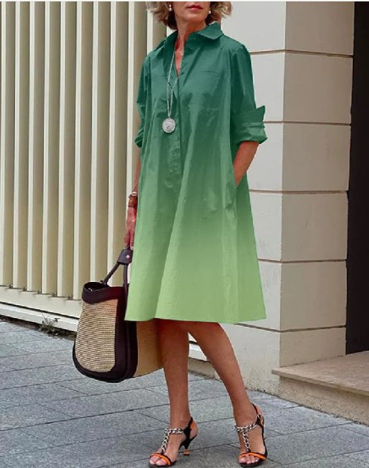 Women's Patchwork Contrast Color Casual Elegant Dress