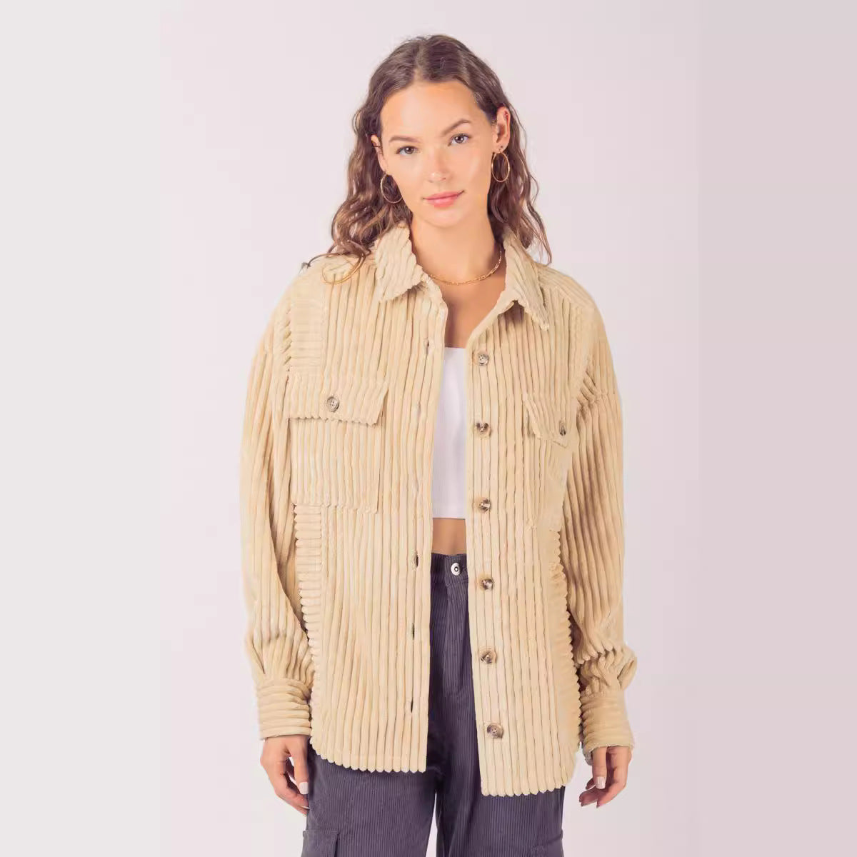 Women's Winter Fashion Big Pit Strip Pocket Coats