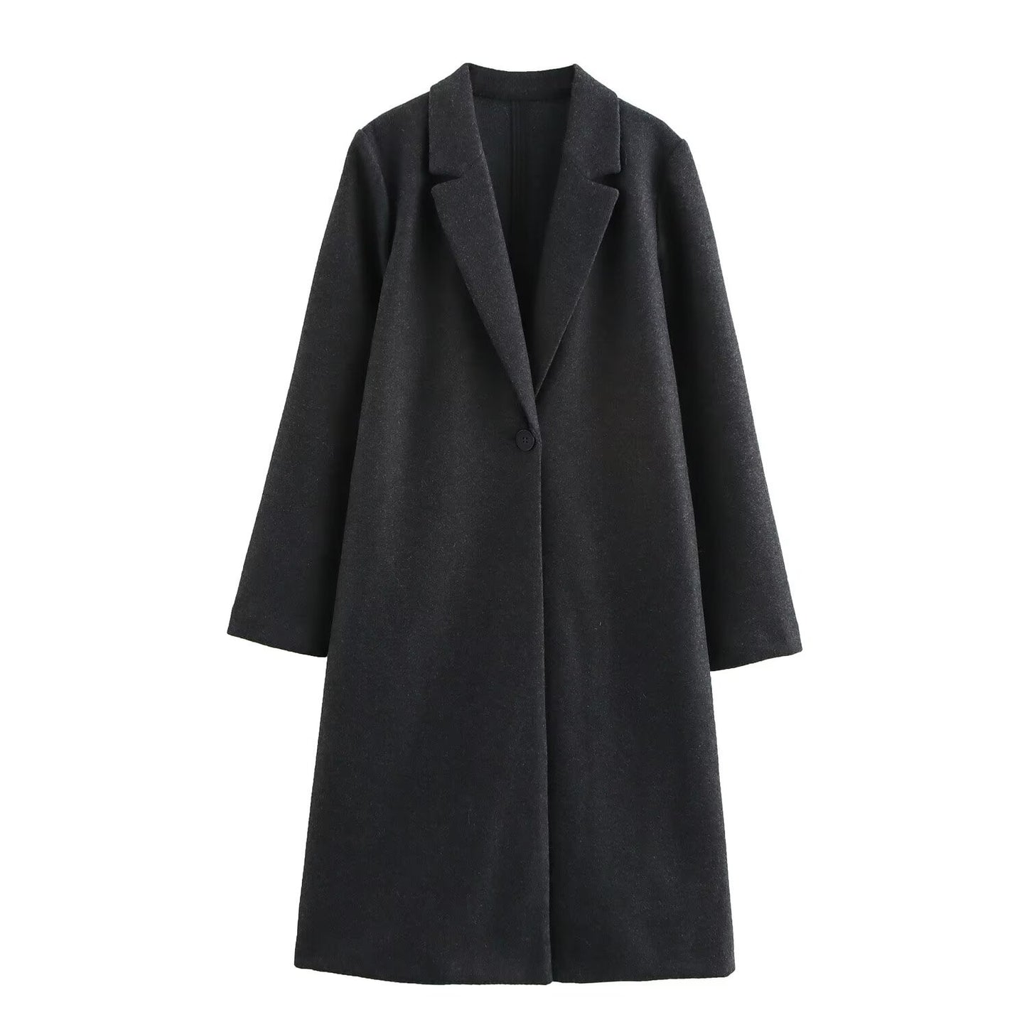 Women's Temperament Wild Button Decoration Soft Overcoat Coats
