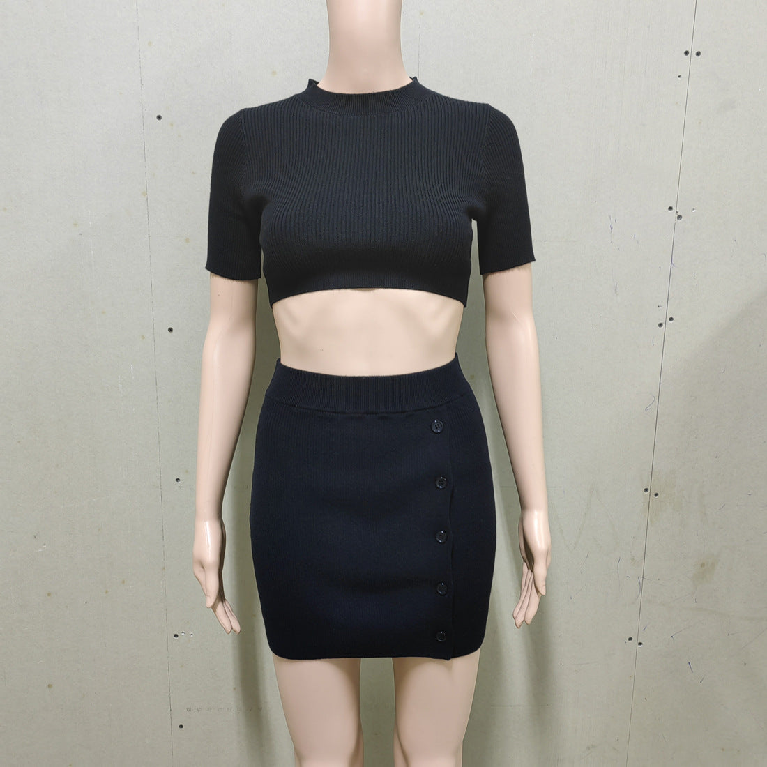 Women's Sexy Summer Knitted Split Button Suits