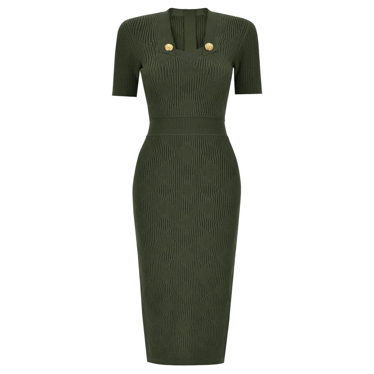 Sleeve Slimming Mid-length Knitted Dress Simple Dresses
