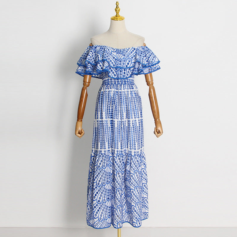 Women's Style Long Dress Spring Lotus Leaf Dresses