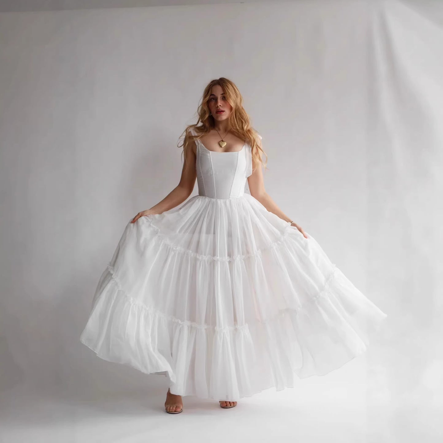 Durable Comfortable Women's Fishbone Pettiskirt Suspender Dress