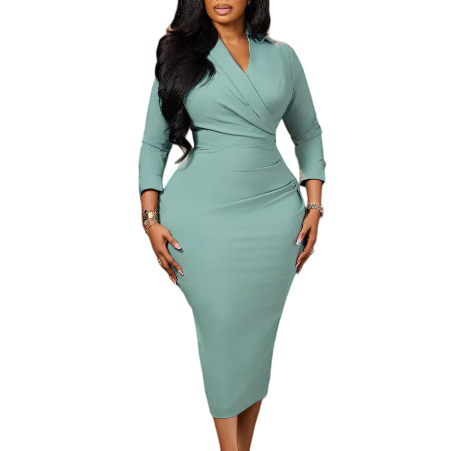 Women's Fashion Solid Color Sheath Pencil Sexy Dress