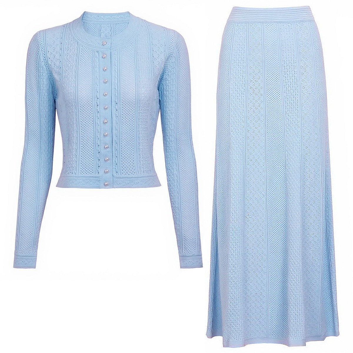 High Quality Long Sleeve Lady Knitted Suits