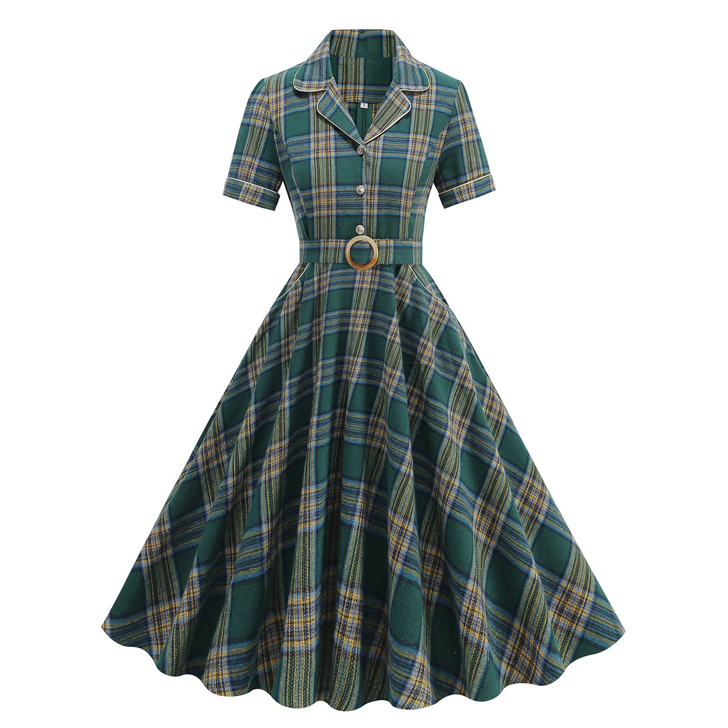 Women's Edge Fried Street Contrast Color Collar Plaid Slim Fit Suits