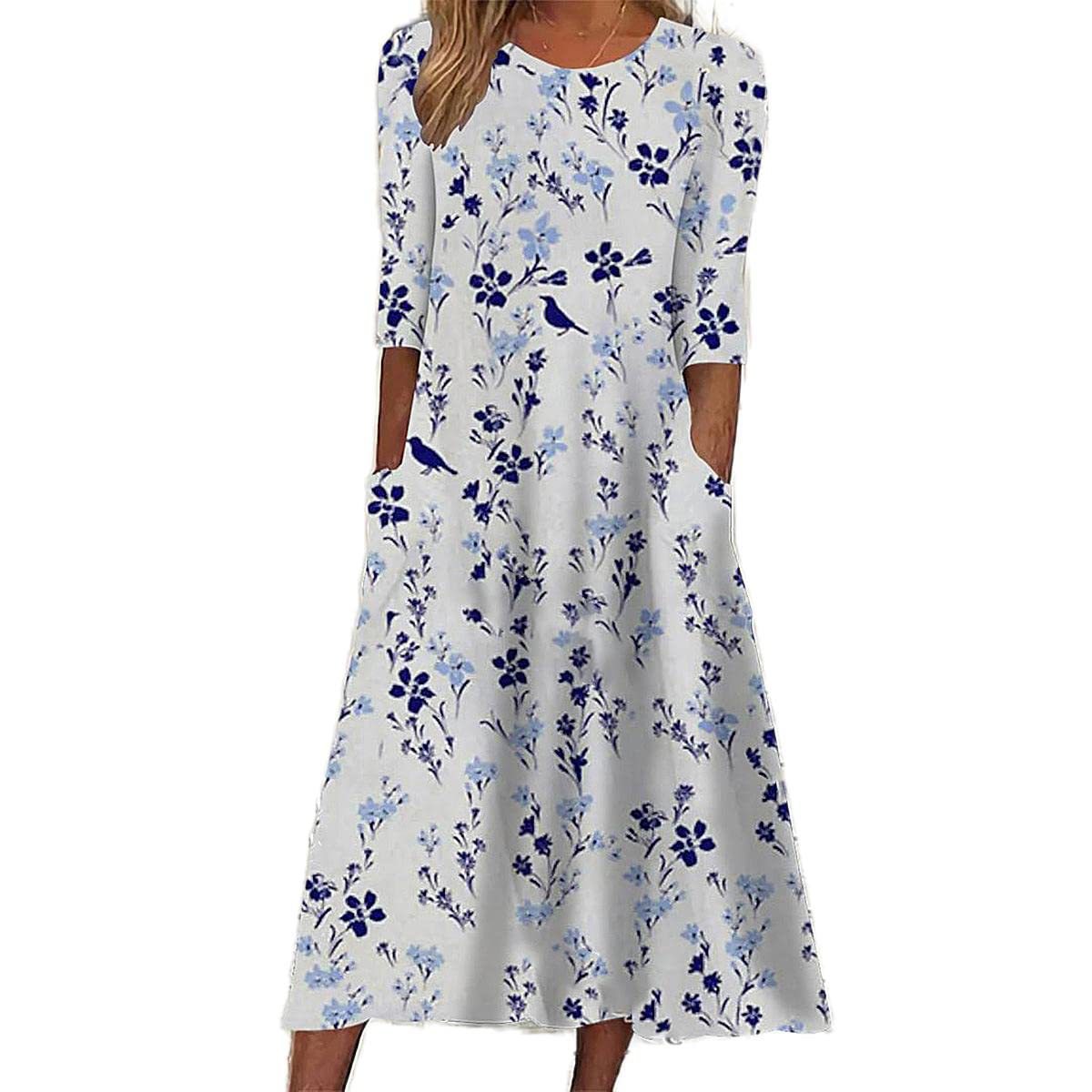 Women's Summer Round Neck Sleeve Bohemian Print Shorts