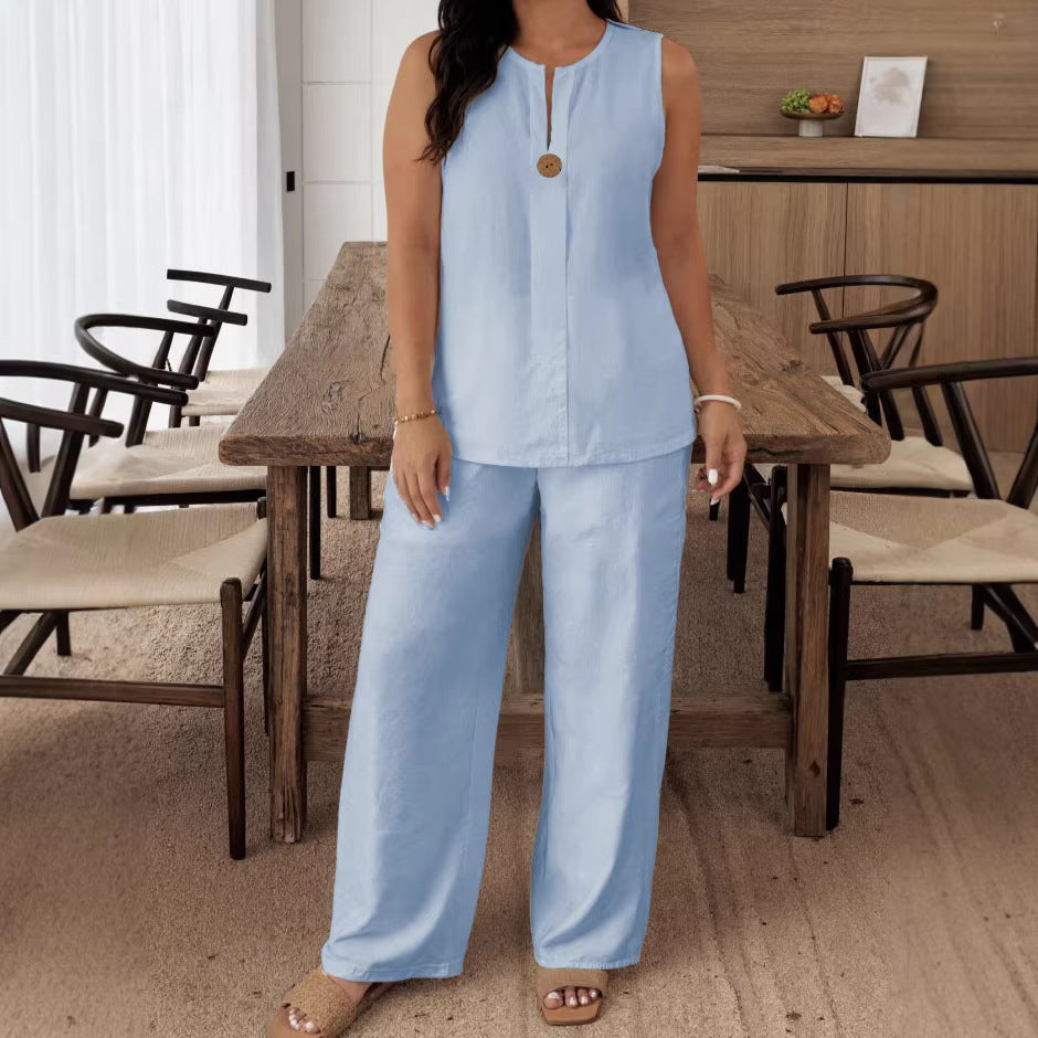 Women's Wear Comfortable Loose Wide Leg Cotton Tops