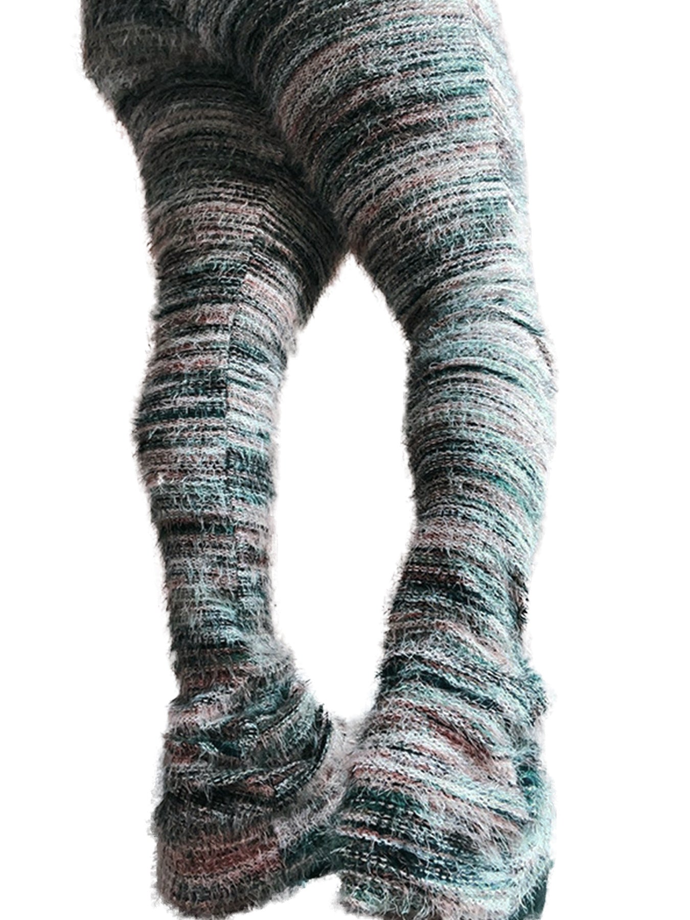 Women's Fashion Wear Colorful Stripes Fluffy Personality Pants