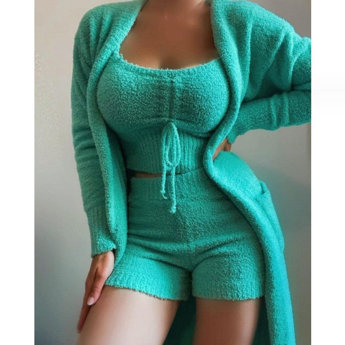 Charming Versatile Women's Winter Plush Pajamas Fashion Casual Suit