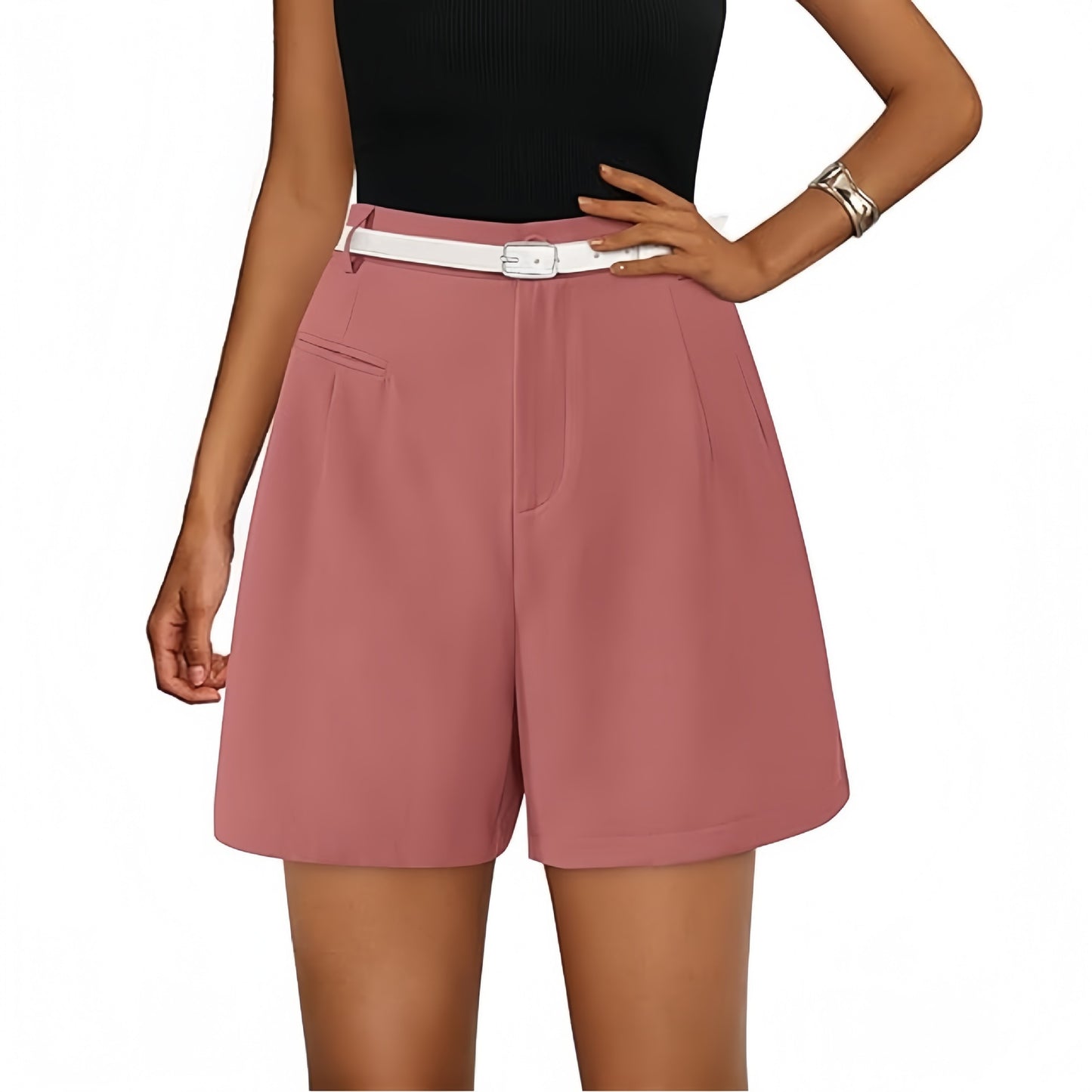 Women's Summer Elastic High Waist Wide Leg Shorts