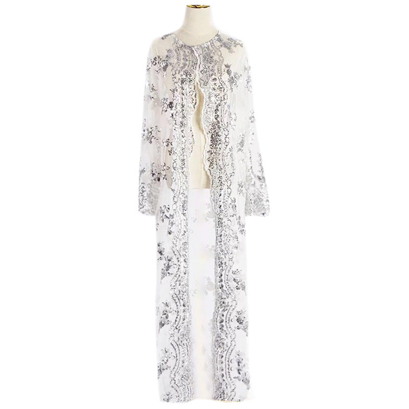 High Density Sequin Embroidery Long Elegant Dress