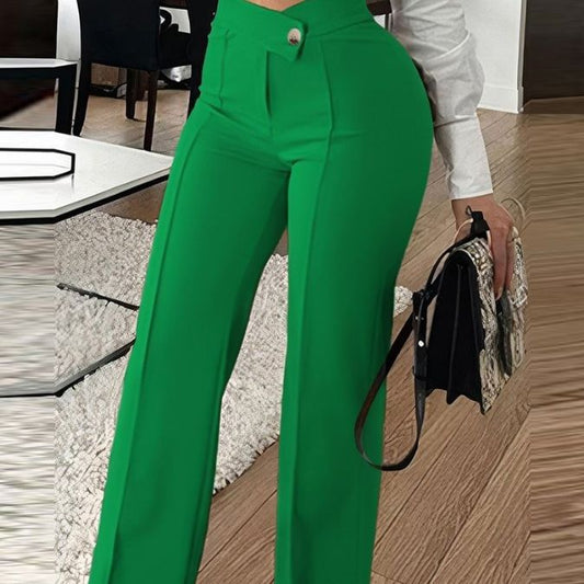 Women's Autumn High Waist Fashion Casual Straight Pants