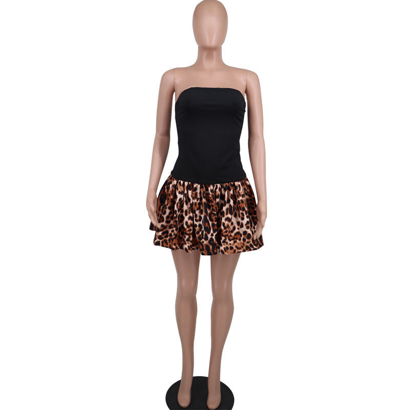Women's Printed For Woman Fashion Casual Slim Fit Sleeveless Cold-shoulder Skirts