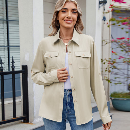 Women's Casual Long-sleeved Adjustable Shirt Fashion Blouses