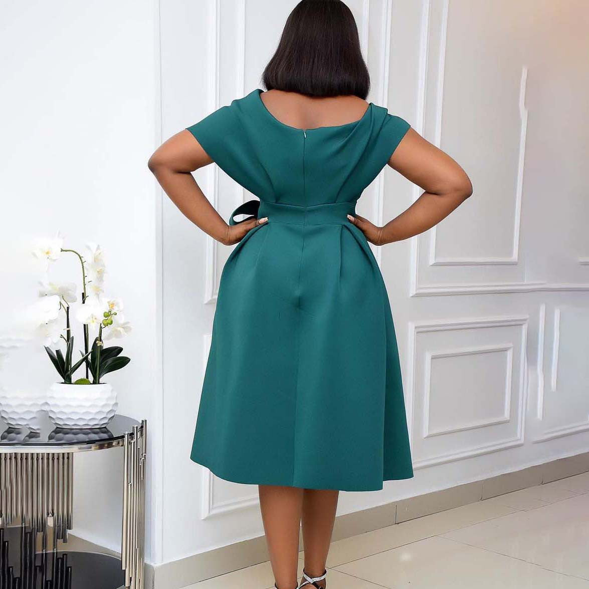 Stylish Women's Temperament Commute Fashion Tie Dress