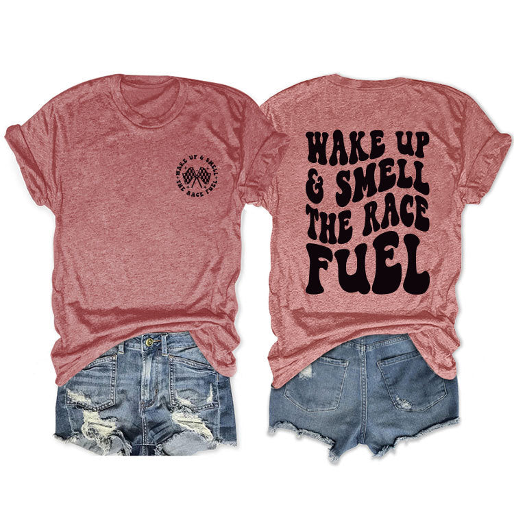 Duplex Printing Round Neck Sleeve Loose Shorts