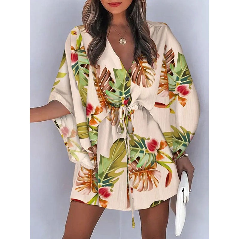 Trendy Women's Beach Summer Printed Patchwork Skirts