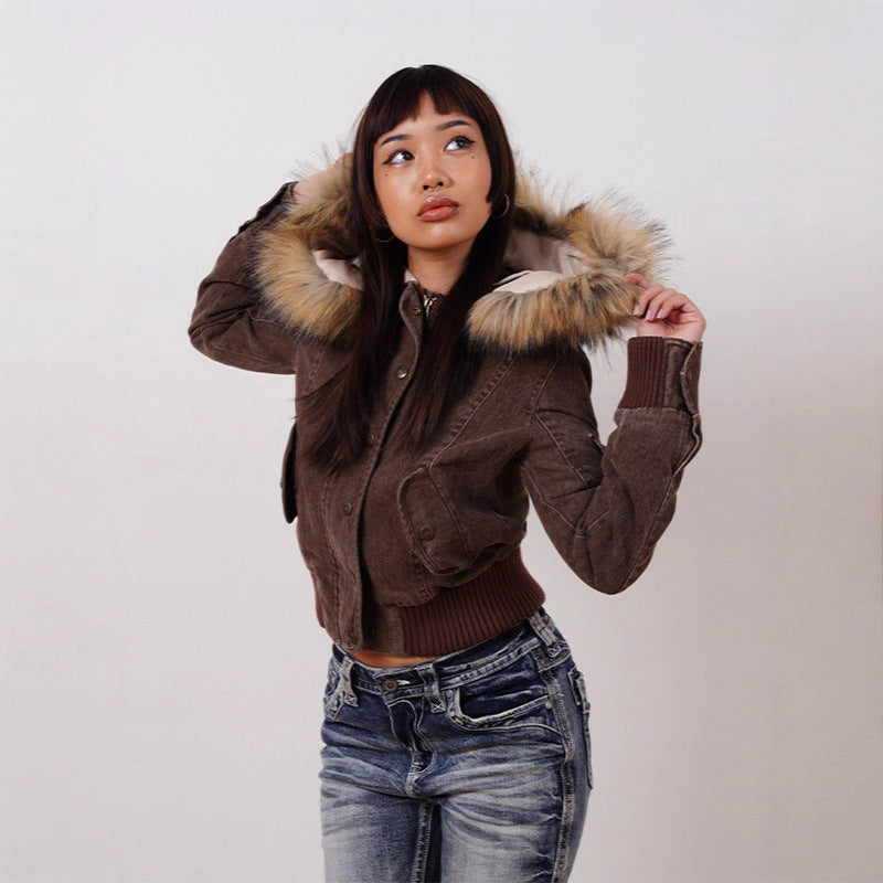Women's Popular Versatile American Retro Hooded Jackets