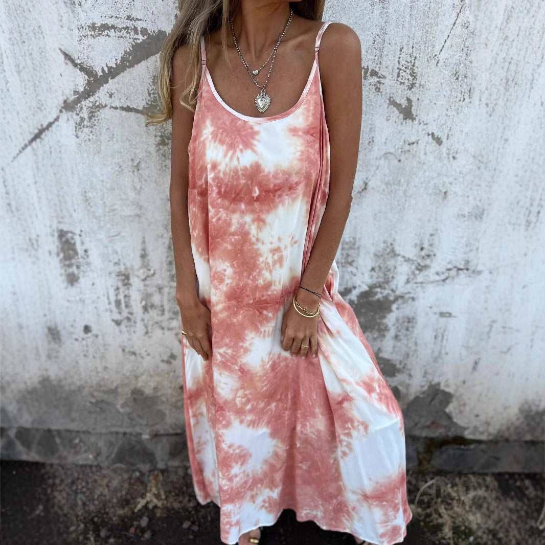 Women's Design Loose Hanging Pocket Zebra Prints Dress