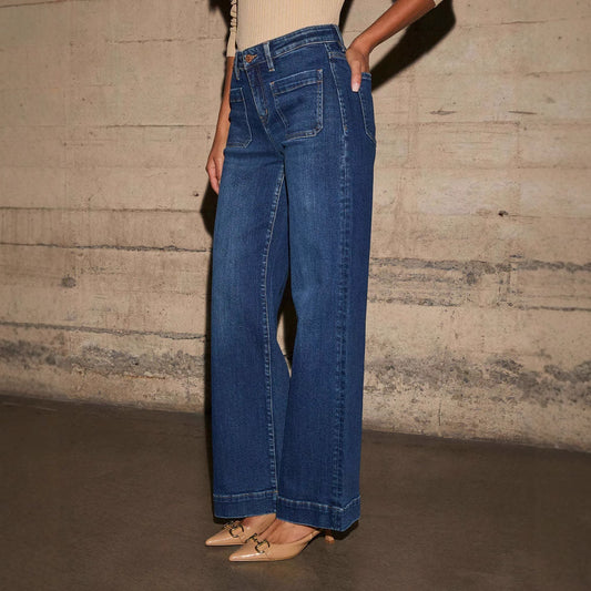 Women's High Waist Spring Slimming Wide Leg Jeans