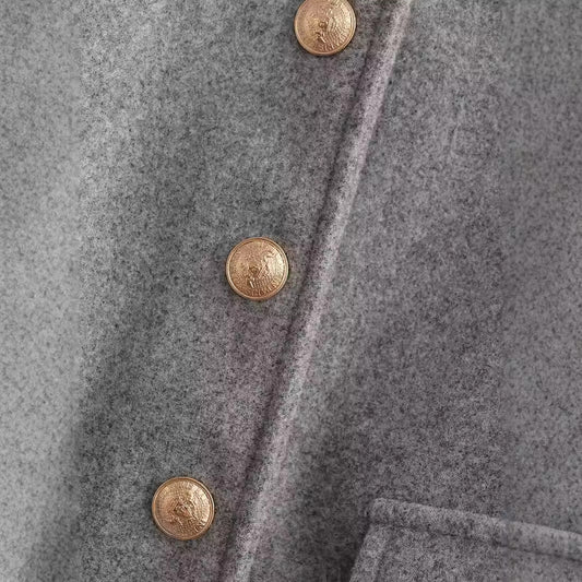 Women's Lapel Classic Style Single-breasted Soft Metal Coats