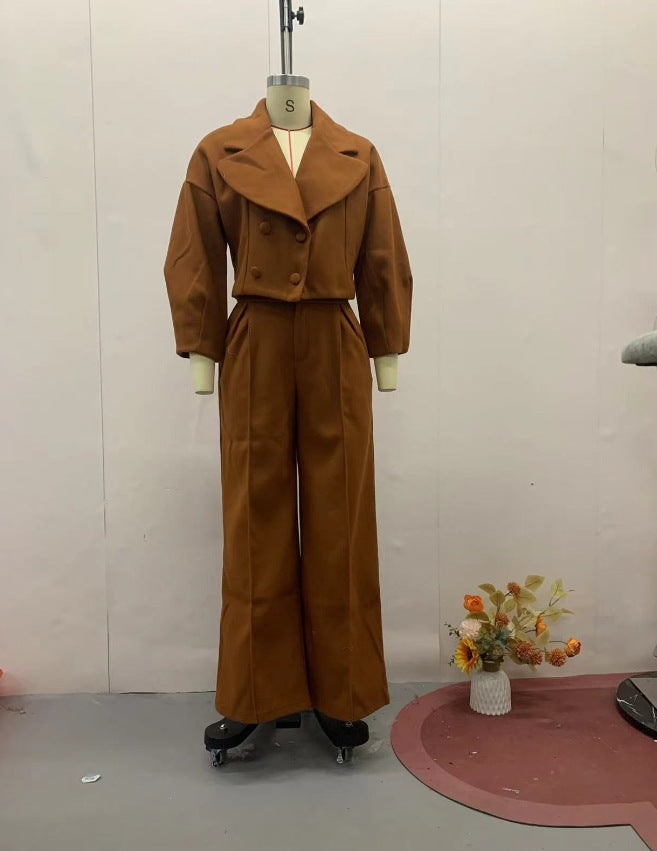 Length Solid Color Polo Collar Thin Suits