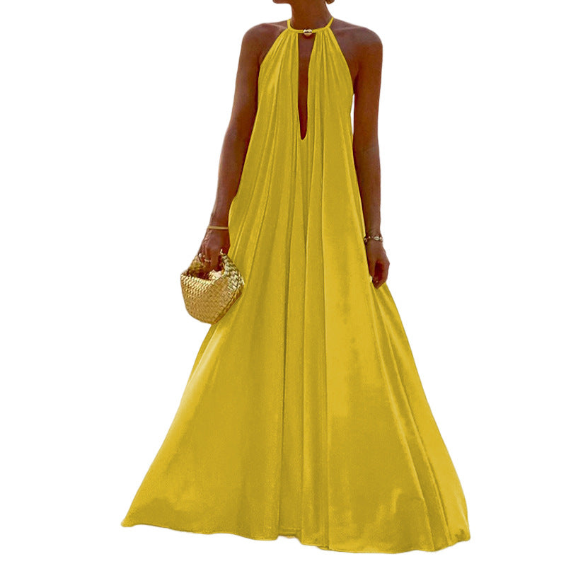 Women's Fashion Summer Elegant Halter Sleeveless Loose Dresses
