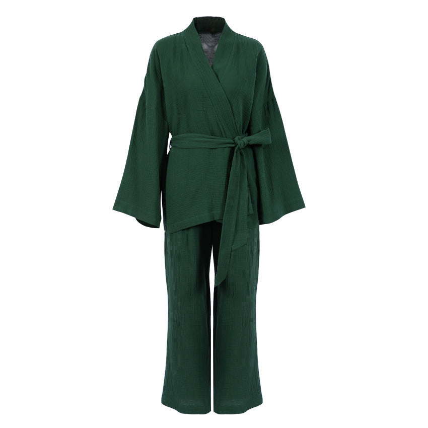 Women's Spring French Style Loose Gauze Shirt Suits