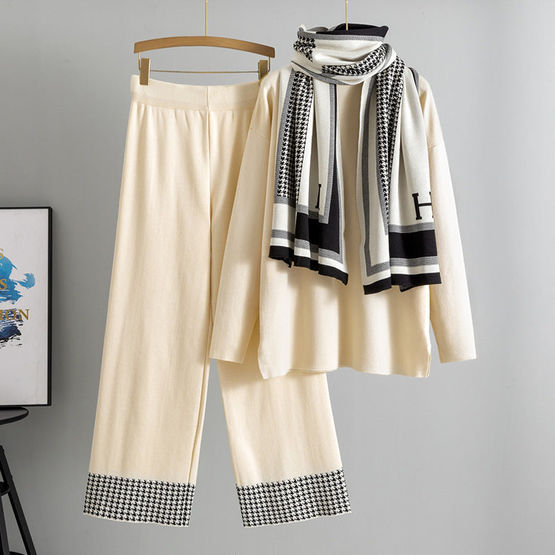 Women's European Goods Fashionable Graceful Shawl Turtleneck Loose Suits