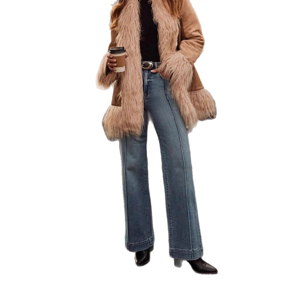 Women's Stretch Washed Stretchy Trousers Fashionable Temperament Jeans