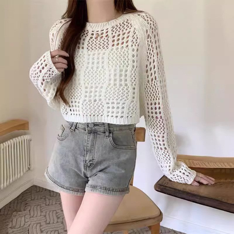 Women's Style Summer Versatile Sun Protection Thin Knitted Women's Sweater
