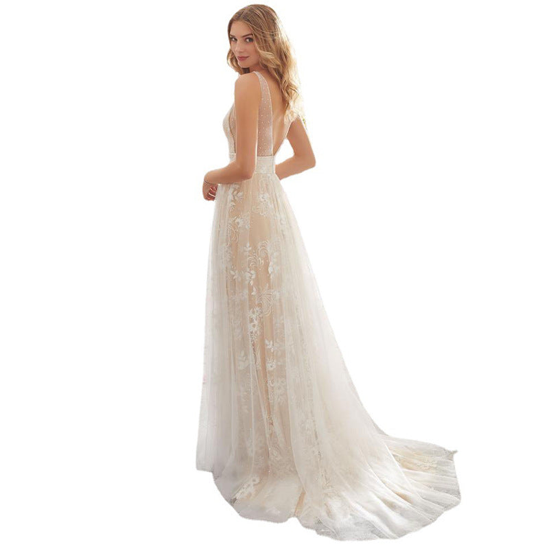 Fashion Dress Sexy Collar Sleeveless Lace Wedding Dresses