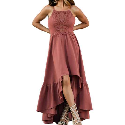 Women's Temperament Lace Summer Dress Sexy Irregular Dresses