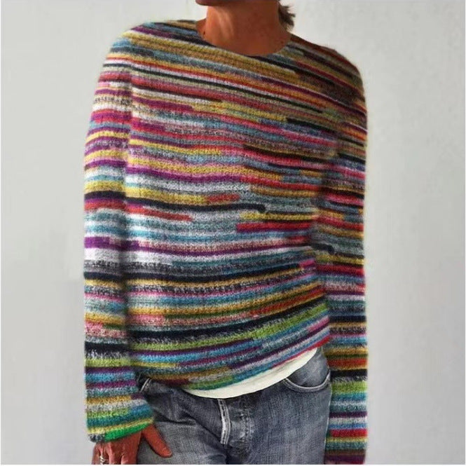 Women's Pattern Pullover Casual Loose Long Sleeve Women's Sweater