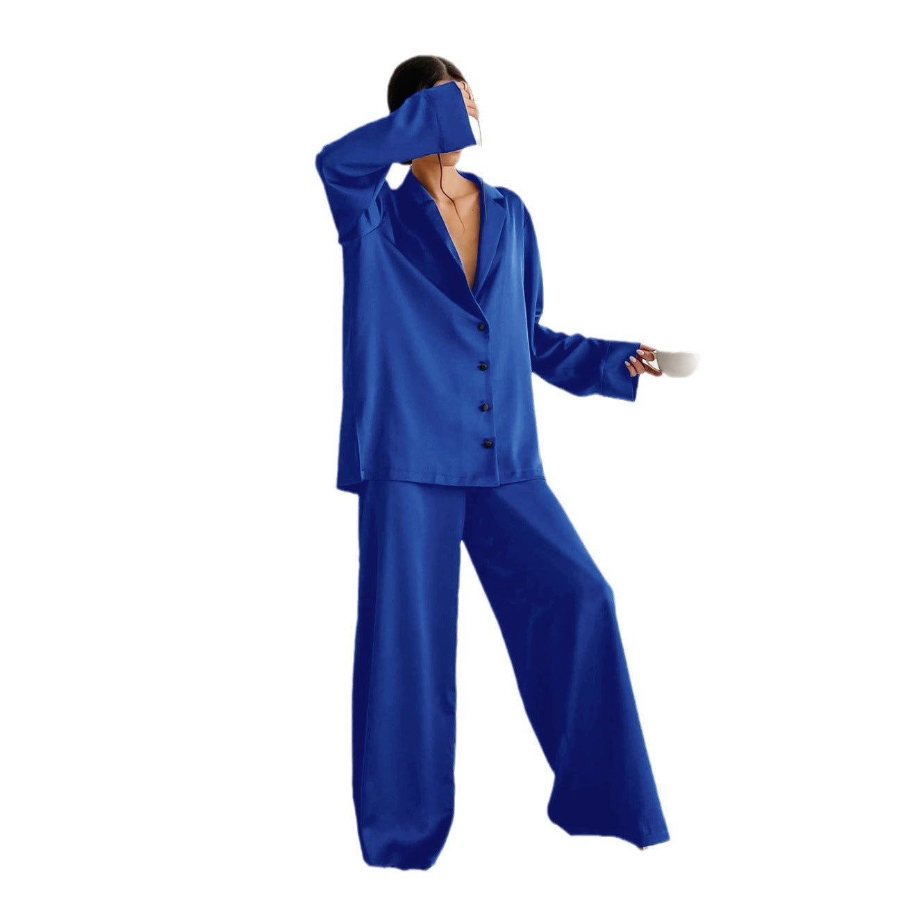 Women's Silk Comfort Breathable Two-piece Set French Suits