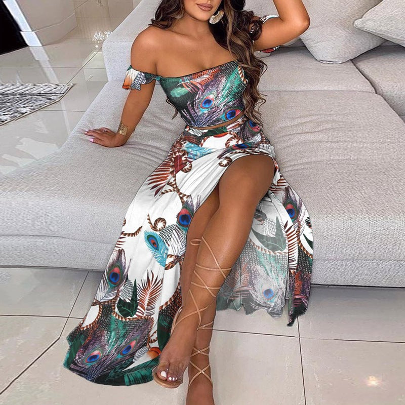 French Bohemian Dress Printed Mid-length Retro Dresses