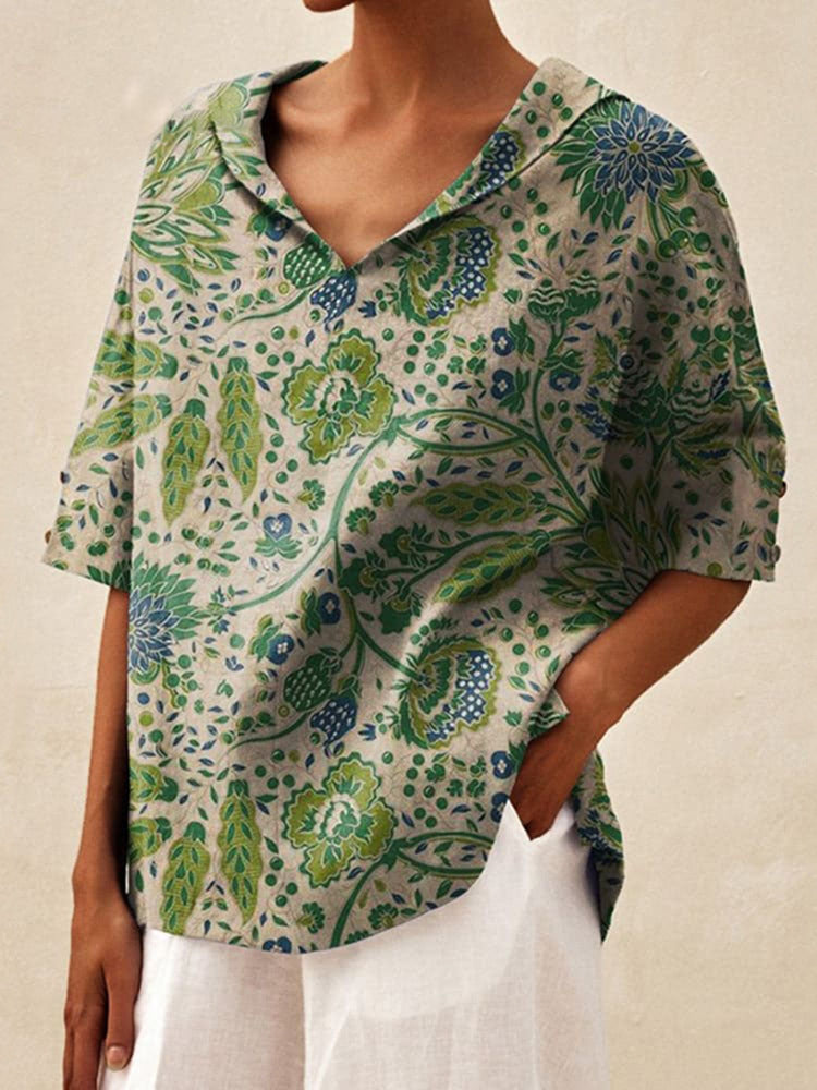Women's Solid Color Cotton Linen Hoodie T-shirt Blouses