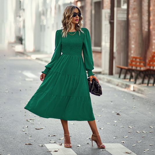 Women's Large Swing Dress Leisure Vacation Cinched Clothing