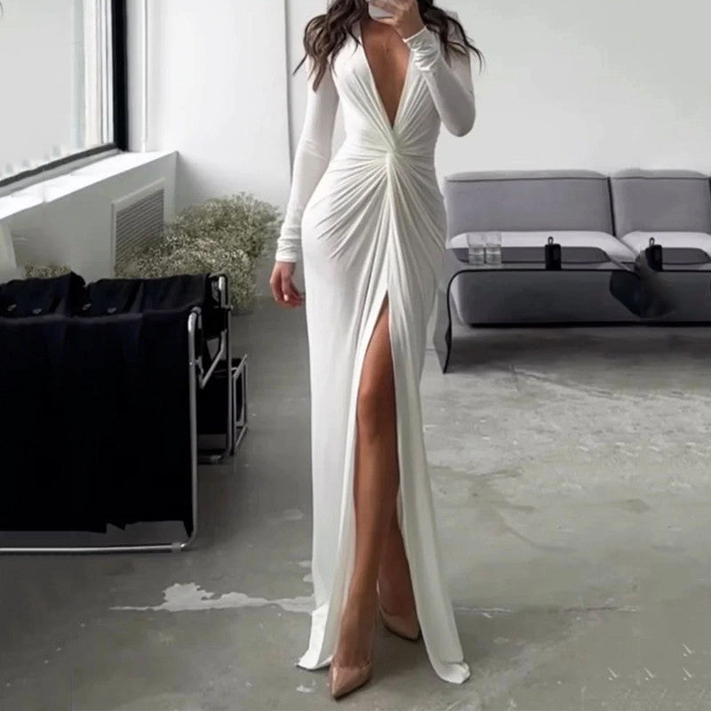 Solid Color Dress Summer Fashion Sexy Dresses