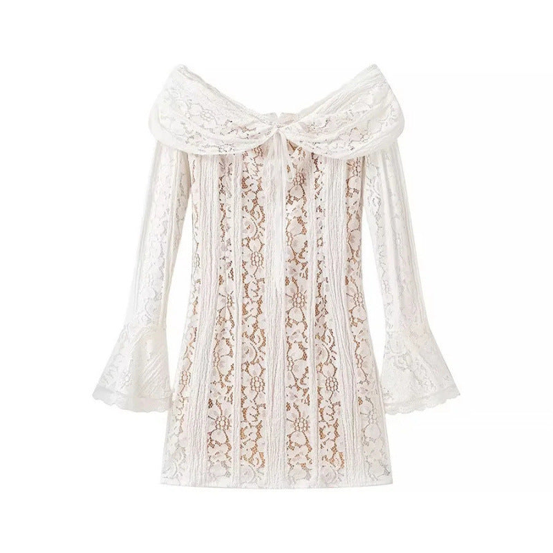 Women's Fashion Elegant Sexy Tube Lace Dress Tops