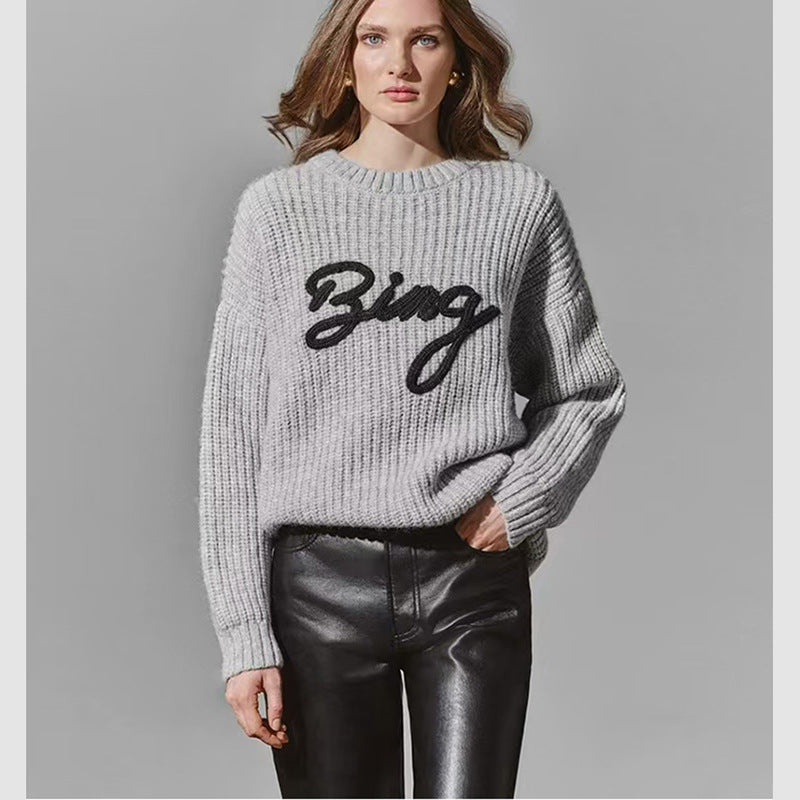 Women's Winter North American Niche Classic Letter Sweaters