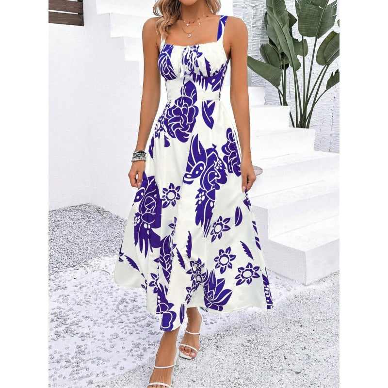 Women's Fashion Sexy Sling Backless Slim Fit Dress