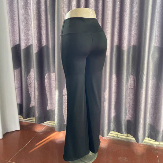 Women's Waist Flared Elastic Tight Trumpet Small Pants