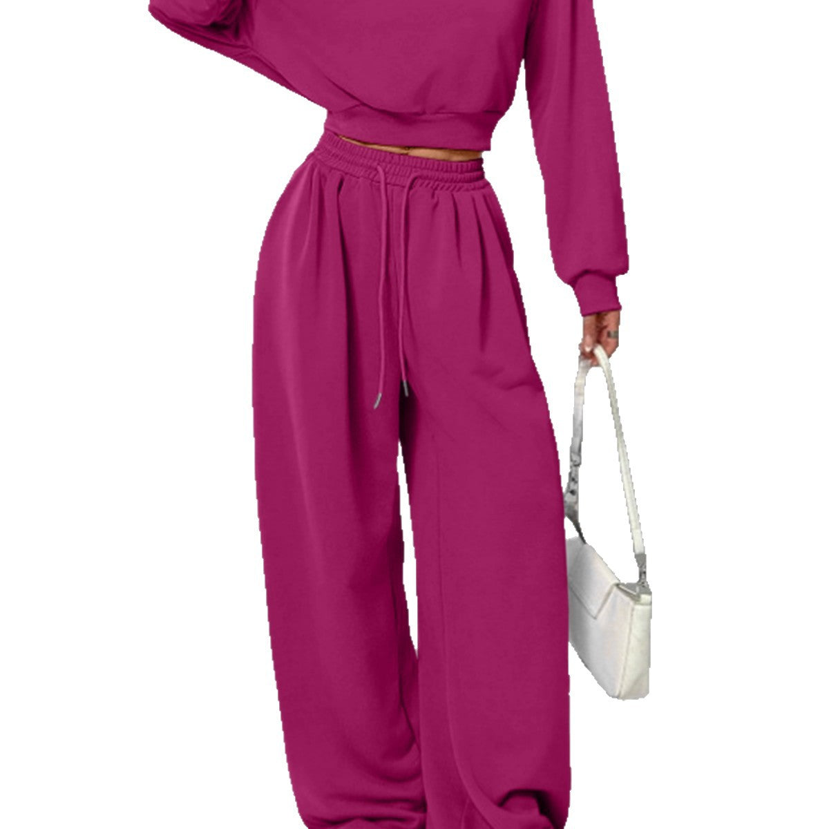 Yuan Winter Thermal Extra Thick With Fleece Waist Trimming Sweatshirt Fashion Casual Suit
