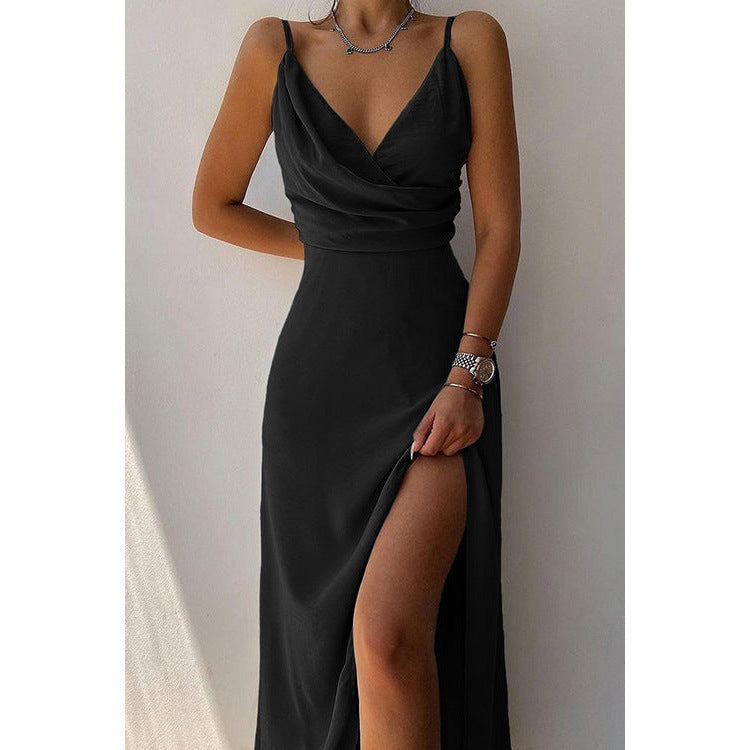 Women's Summer Sexy Strap Slit Fashionable Slim Clothing