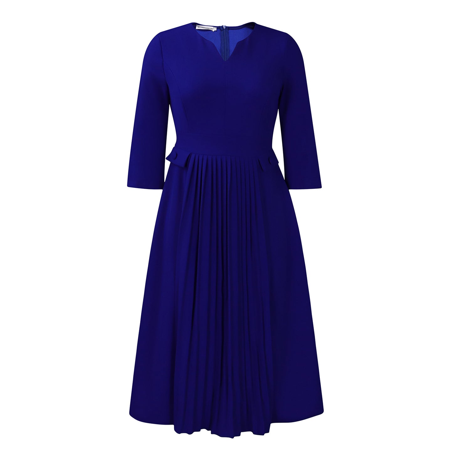 Women's Solid Color Fashion Pleated Sleeve African Dresses