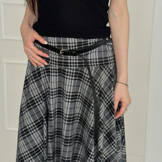 Color Irregular Retro Low Waist Versatile Slimming Skirts