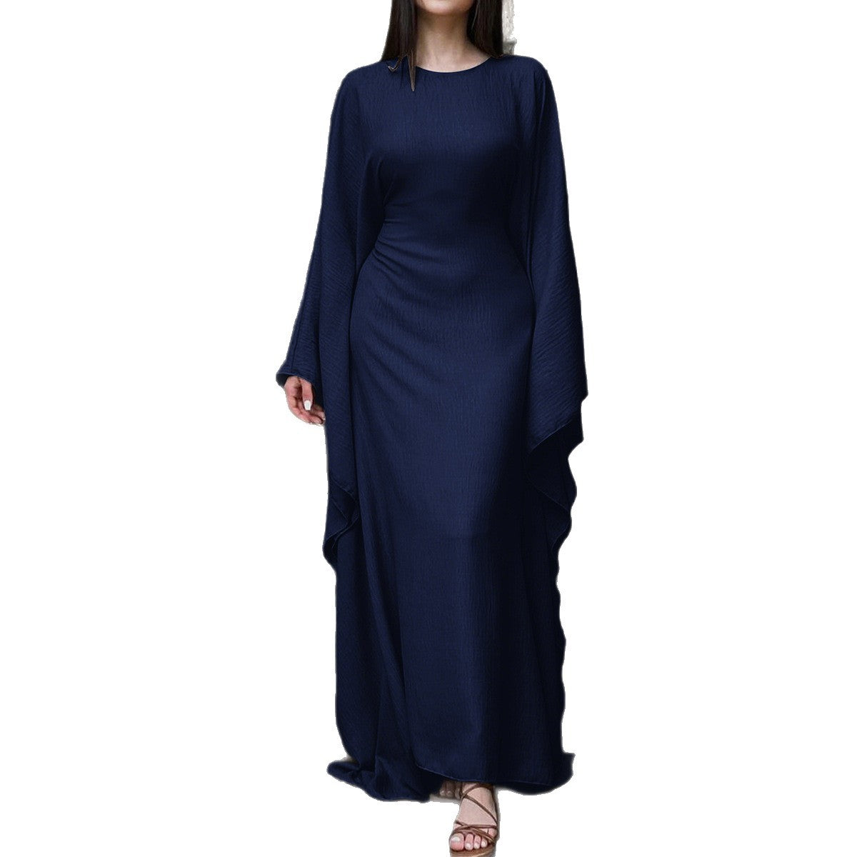 Slouchy Women's Elegant Solid Color Long-sleeved Dress